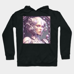 Portrait in Pastel Colors of A Fractal Robot Hoodie